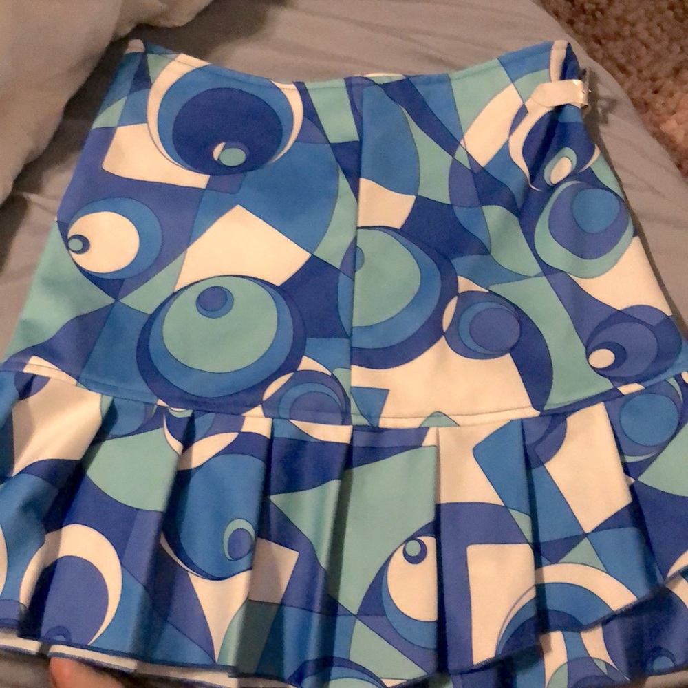 Retro Blue & White Mini Skirt